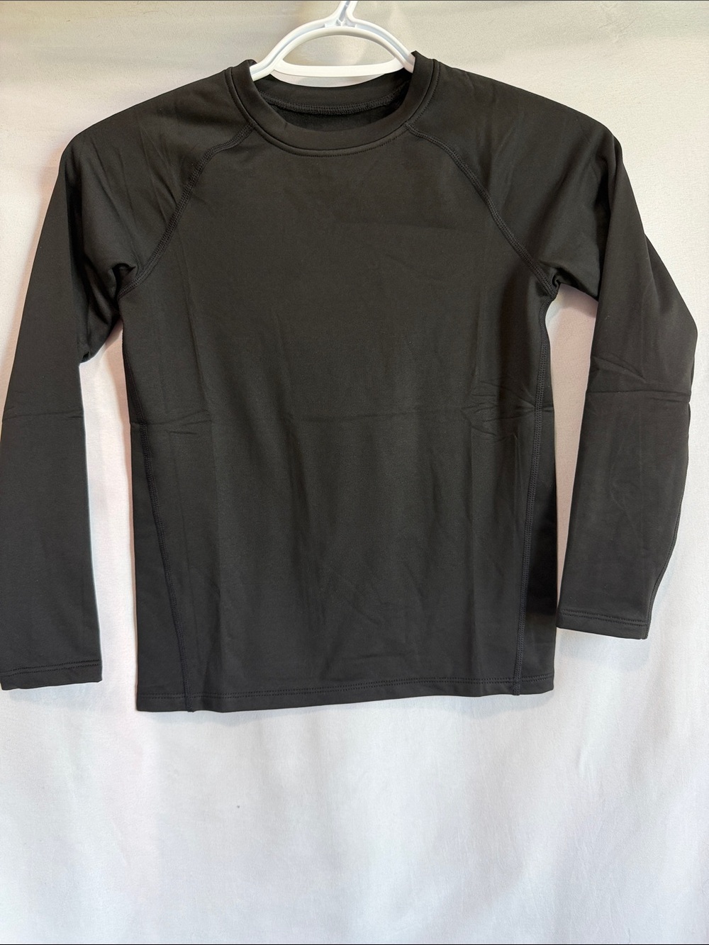 Long-Sleeve Kids Crew Neck Top - Black